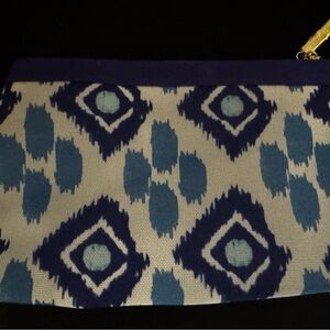 Blue and White Patterned Clutch